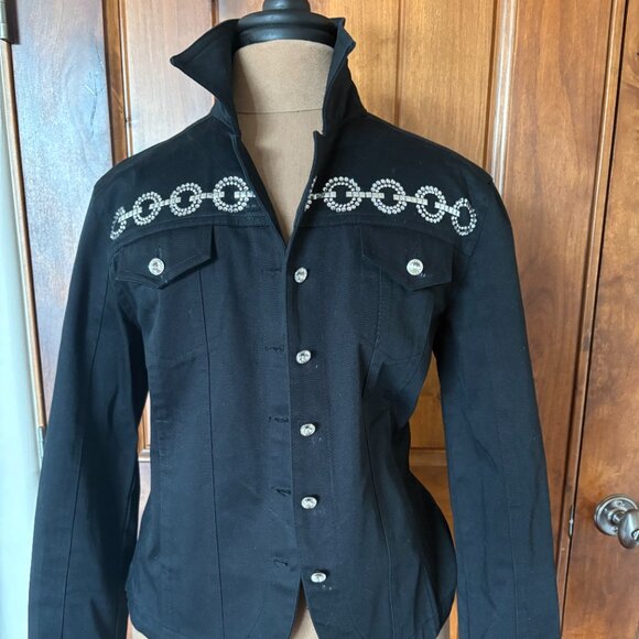Christine Alexander Jacket. Swarovski Studs/Buttons. Black. Size Medium - Picture 1 of 12